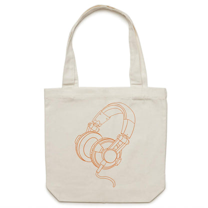 Headphones - Canvas Tote Bag Cream One-Size Tote Bag Music