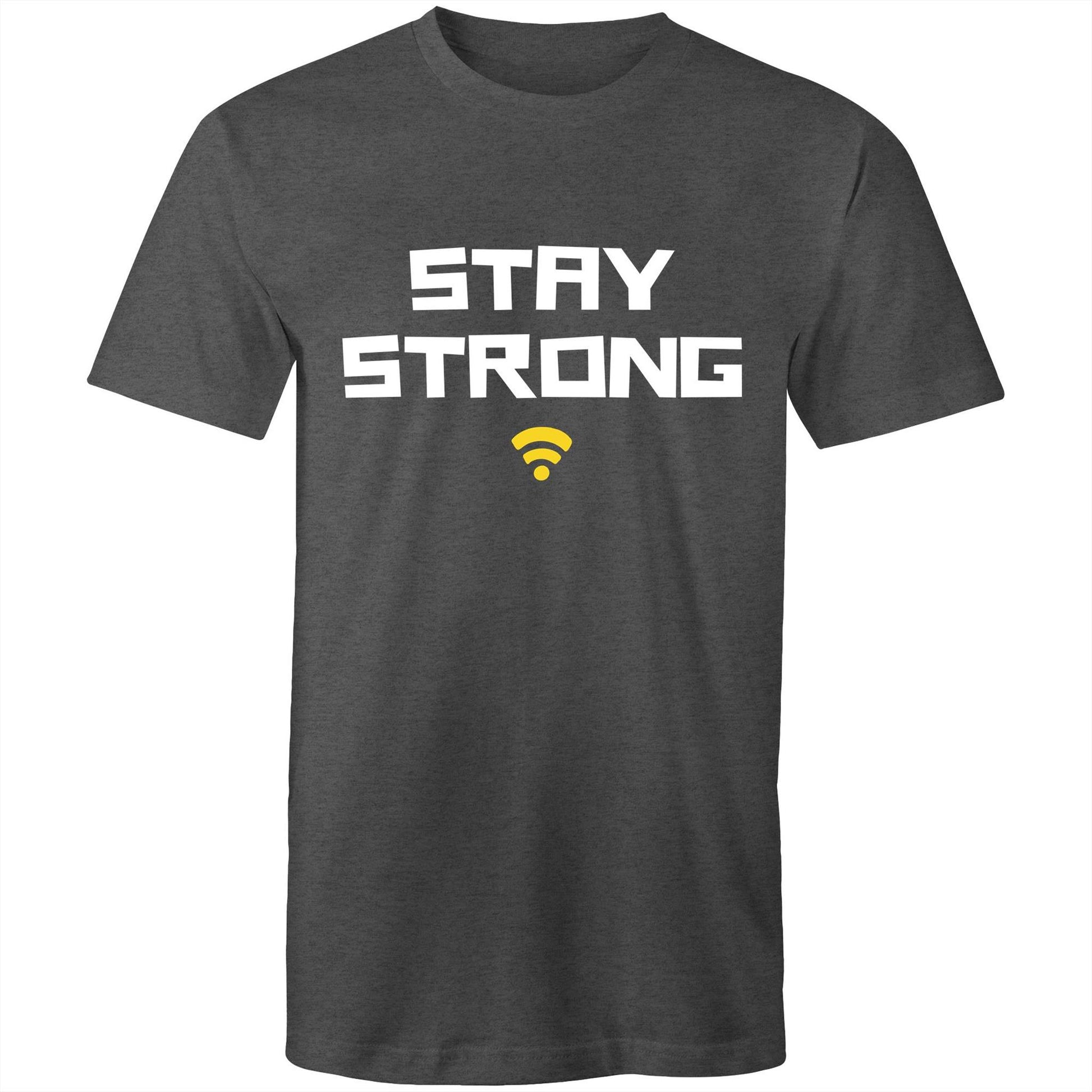 Stay Strong - Mens T-Shirt Asphalt Marle Mens T-shirt Motivation Tech