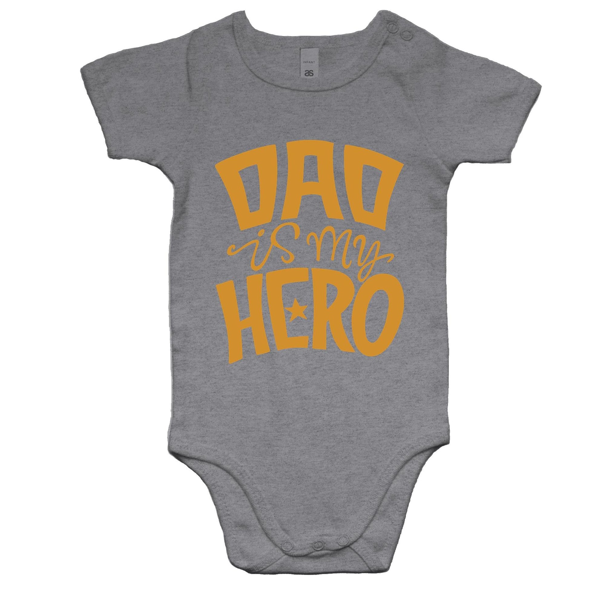 Dad Is My Hero - Baby Bodysuit Grey Marle Baby Bodysuit Dad