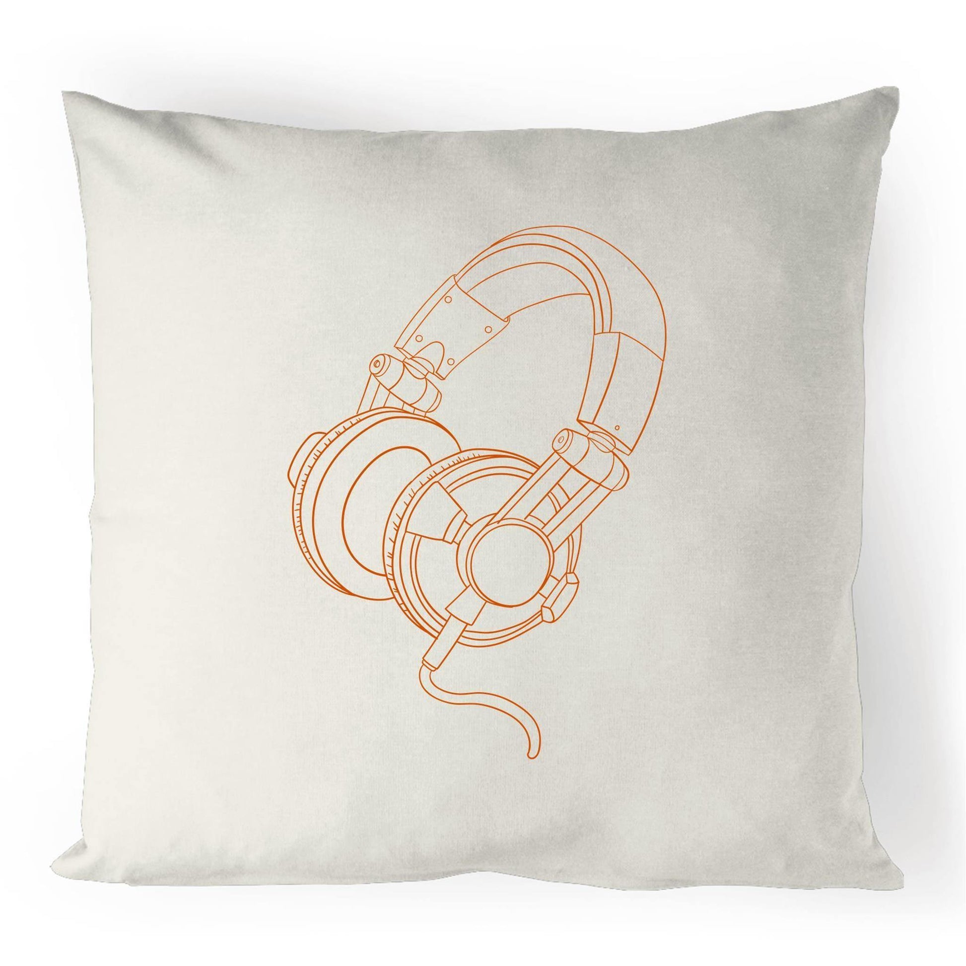 Headphones - 100% Linen Cushion Cover Natural One-Size Linen Cushion Cover Music