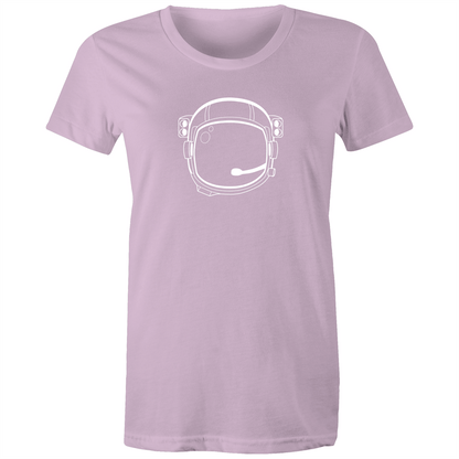 Astronaut Helmet - Women's T-shirt Lavender Womens T-shirt Space Womens
