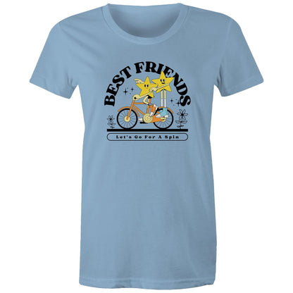 Best Friends - Womens T-shirt Carolina Blue Womens T-shirt Retro