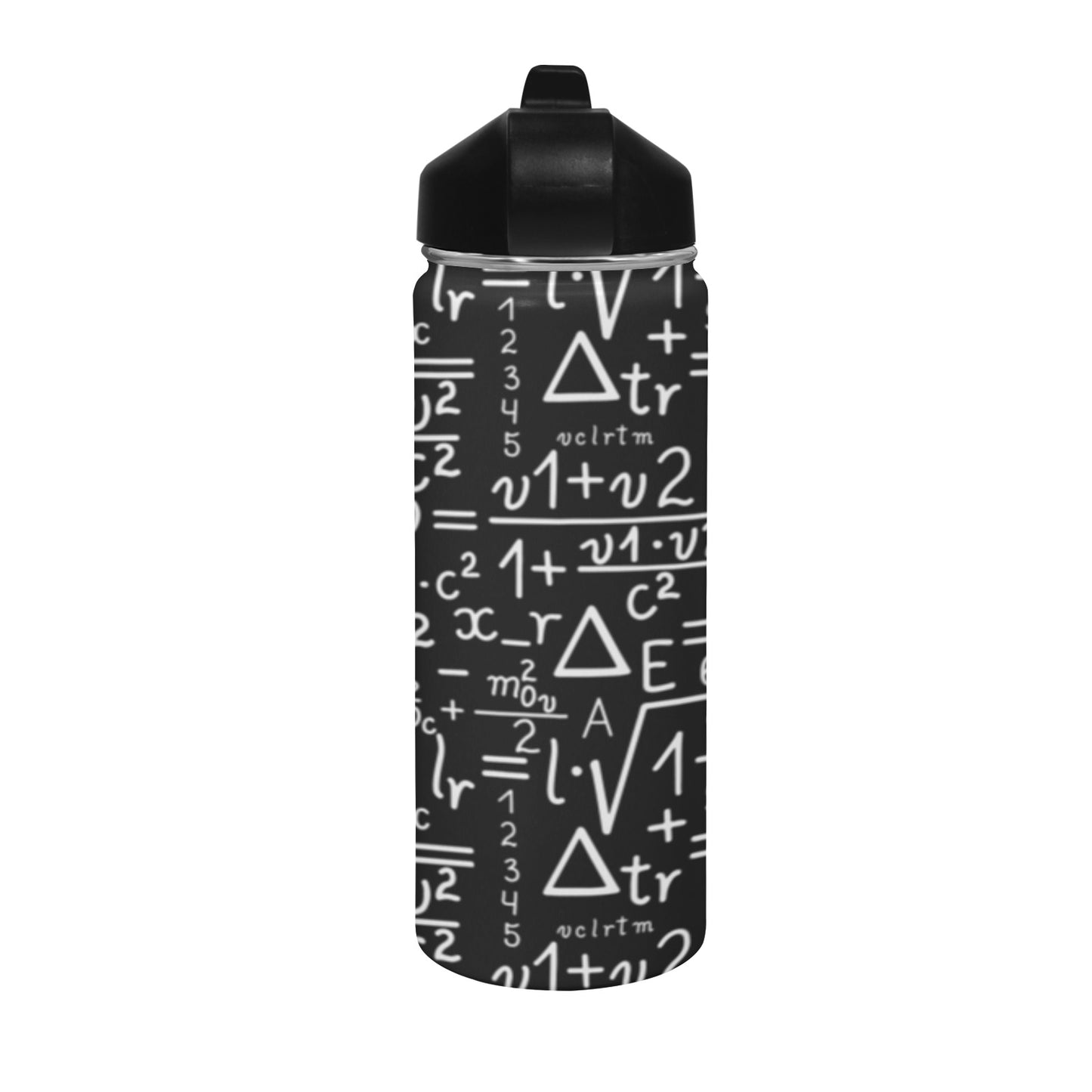 Mathematics - Insulated Water Bottle with Straw Lid (18 oz) Insulated Water Bottle with Straw Lid Printed Offshore