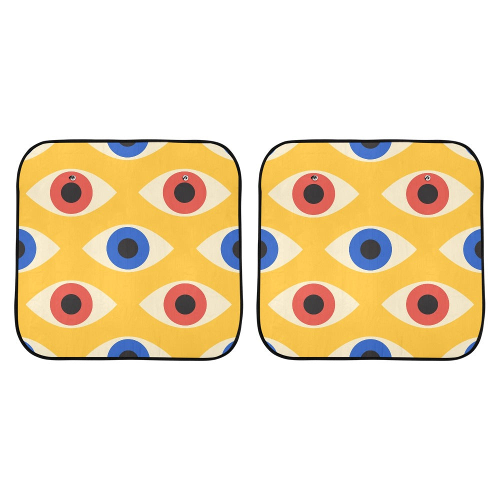 Eyes on Yellow - Car Sun Shade 28"x28"x2pcs Car Sun Shade 28"x28"x2pcs