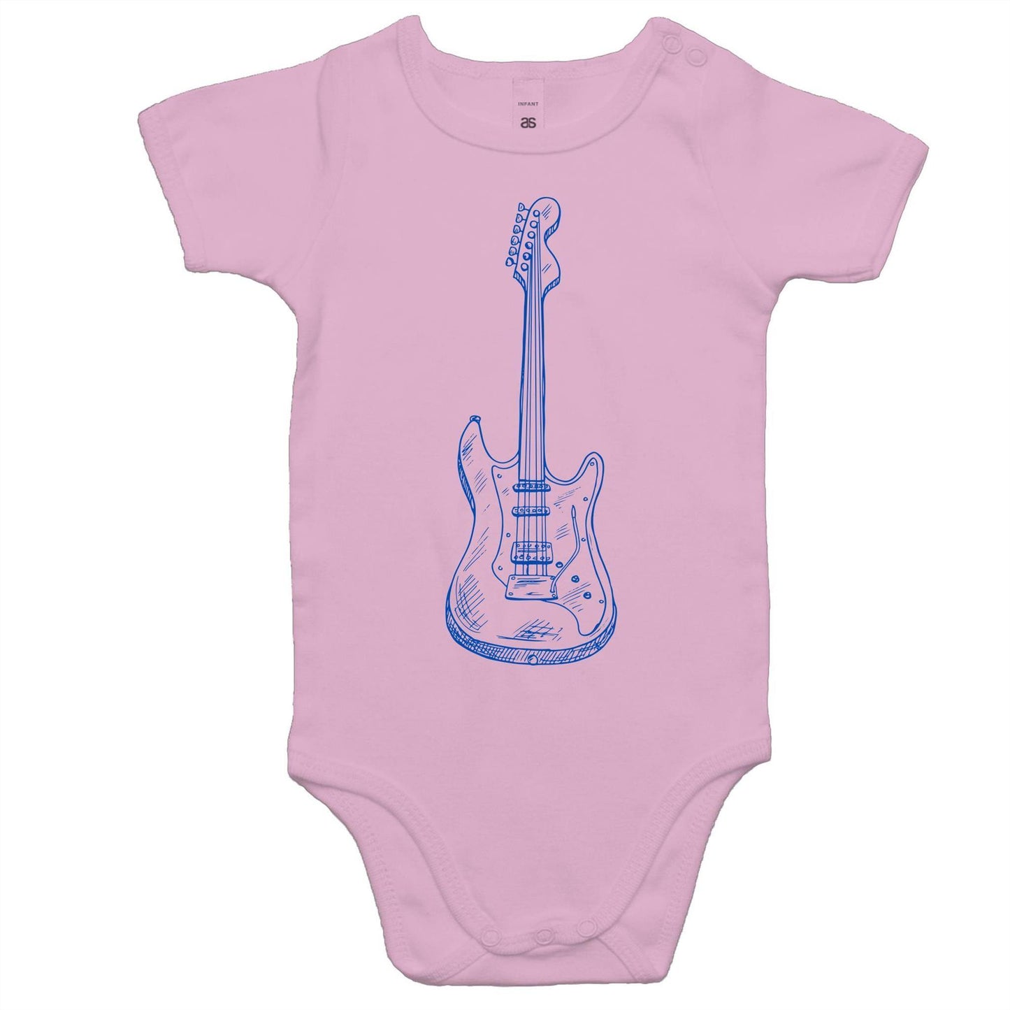 Guitar - Baby Bodysuit Pink Baby Bodysuit kids Music