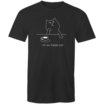 I'm An Inside Cat - Mens T-Shirt Black Mens T-shirt animal Funny Mens