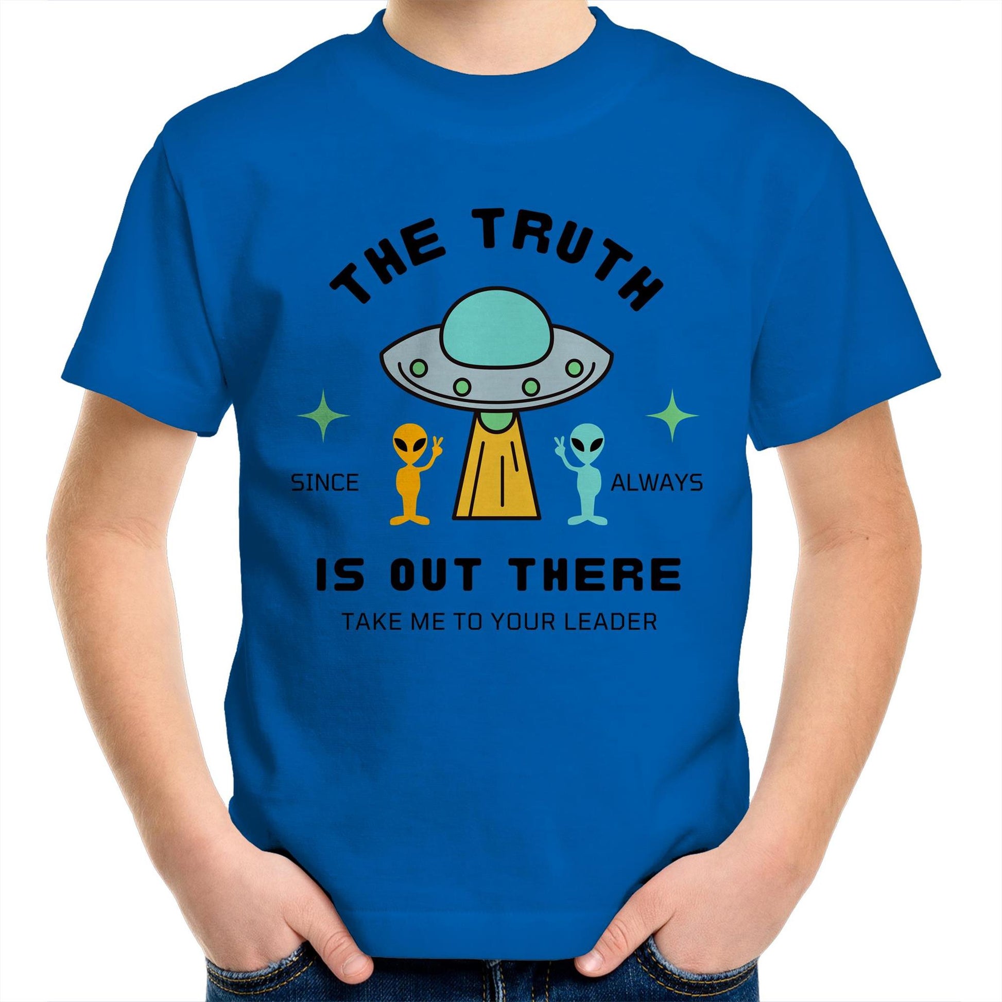 The Truth Is Out There - Kids Youth Crew T-Shirt Bright Royal Kids Youth T-shirt Sci Fi