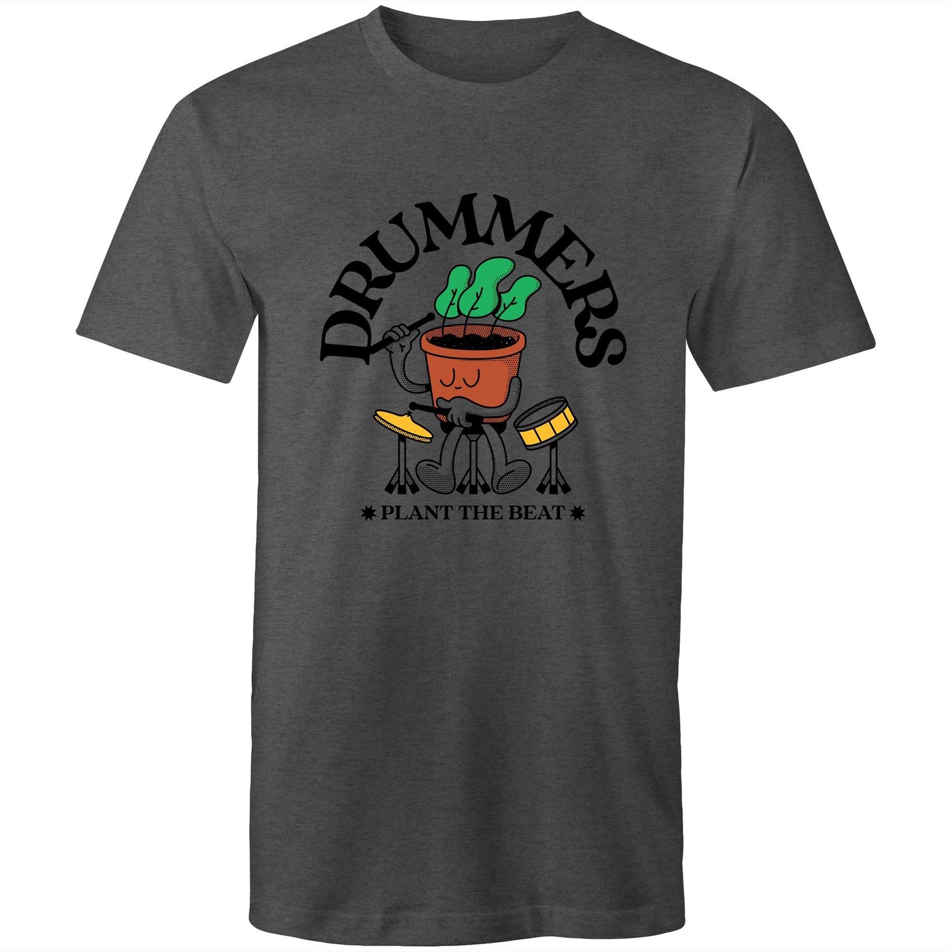 Drummers - Mens T-Shirt Asphalt Marle Mens T-shirt Music Plants