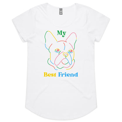 My Best Friend, Dog - Womens Scoop Neck T-Shirt White Womens T-shirt animal