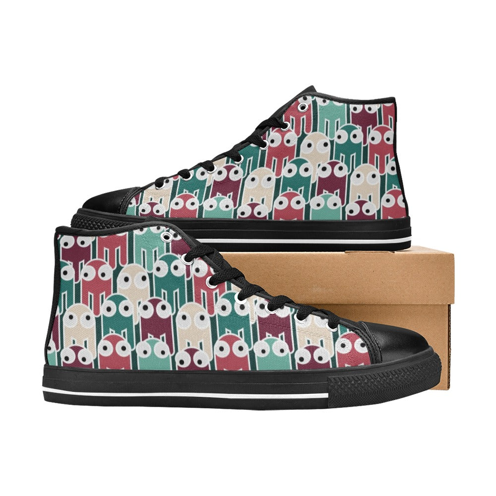 Cartoon Octopus - High Top Canvas Shoes for Kids Kids High Top Canvas Shoes