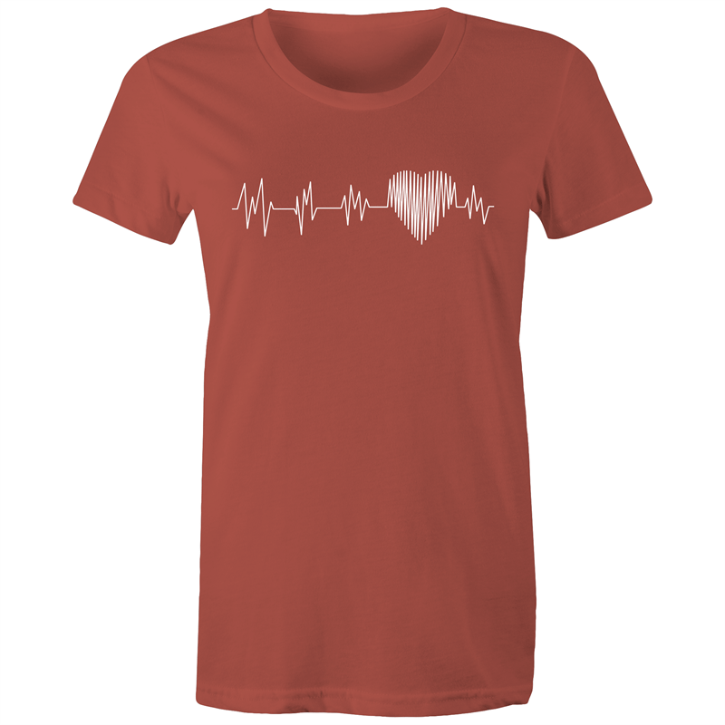 Heartbeat - Women's T-shirt Coral Womens T-shirt Womens