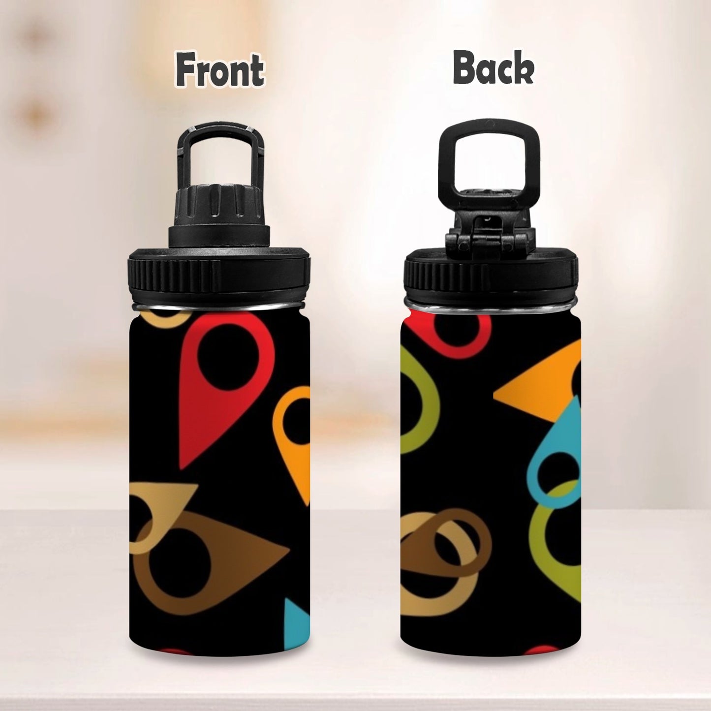 Where Am I - Kids Water Bottle with Chug Lid (12 oz) Kids Water Bottle with Chug Lid