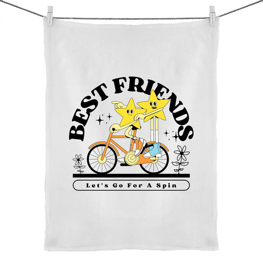 Best Friends - 50% Linen 50% Cotton Tea Towel Default Title Tea Towel