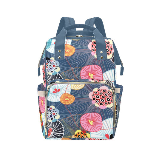 Abstract Floral - Multifunction Backpack Multifunction Backpack Printed Offshore