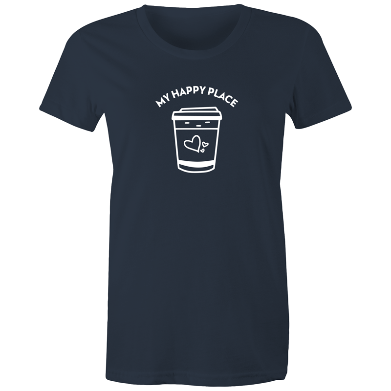 My Happy Place - Women's T-shirt Navy Womens T-shirt Coffee Womens