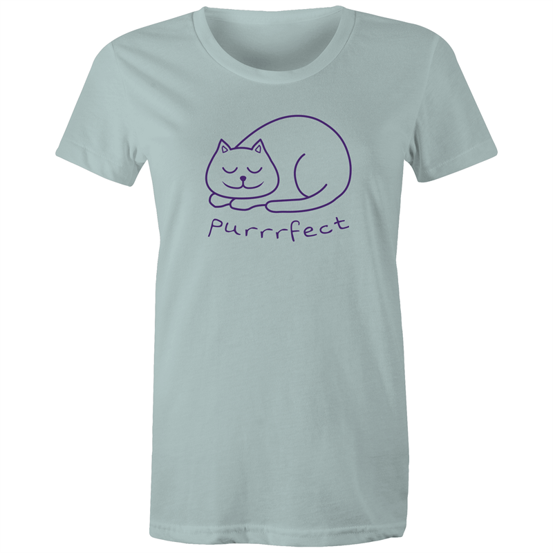 Purrrfect - Women's T-shirt Pale Blue Womens T-shirt animal Womens