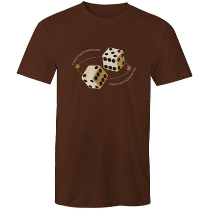 Dice, Take Your Chances - Mens T-Shirt Dark Chocolate Mens T-shirt Games