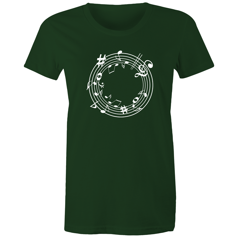 Music Circle - Women's T-shirt Forest Green Womens T-shirt Music Womens