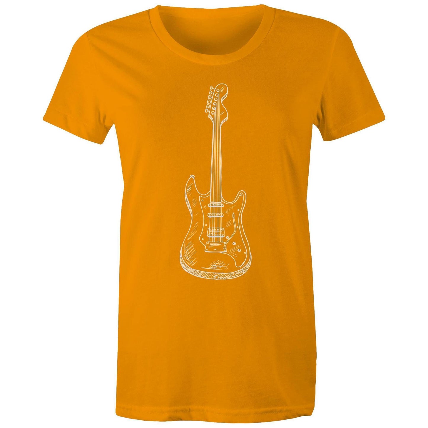 Guitar - Women's T-shirt Orange Womens T-shirt Music Womens