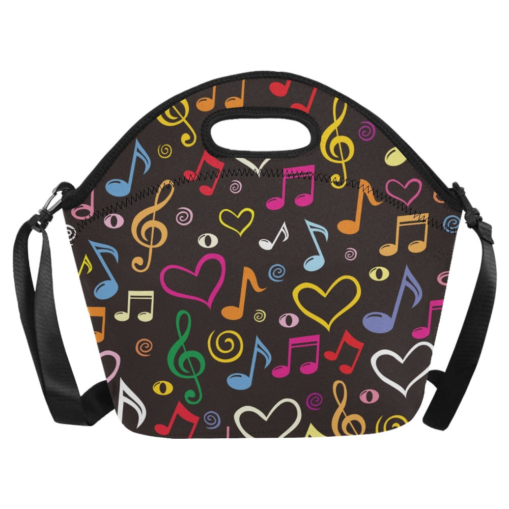 Music Notes - Neoprene Lunch Bag/Large Neoprene Lunch Bag/Large Music Printed Offshore