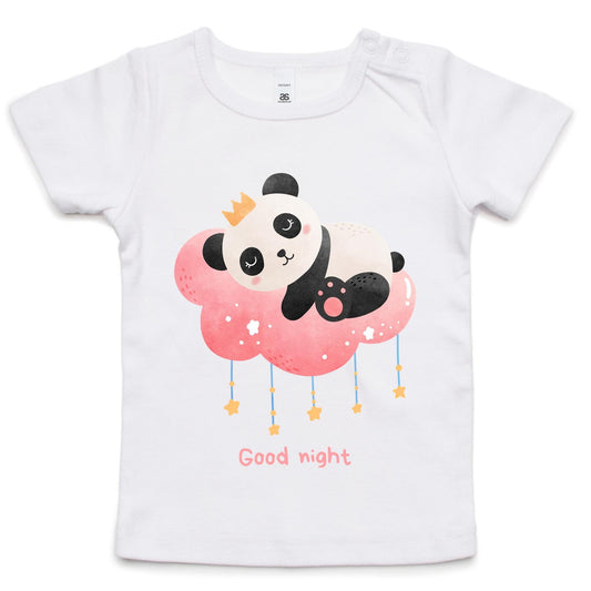 Good Night Panda - Baby T-shirt White Baby T-shirt animal