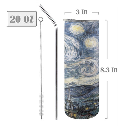 Starry Night - 20oz Tall Skinny Tumbler with Lid and Straw 20oz Tall Skinny Tumbler with Lid and Straw