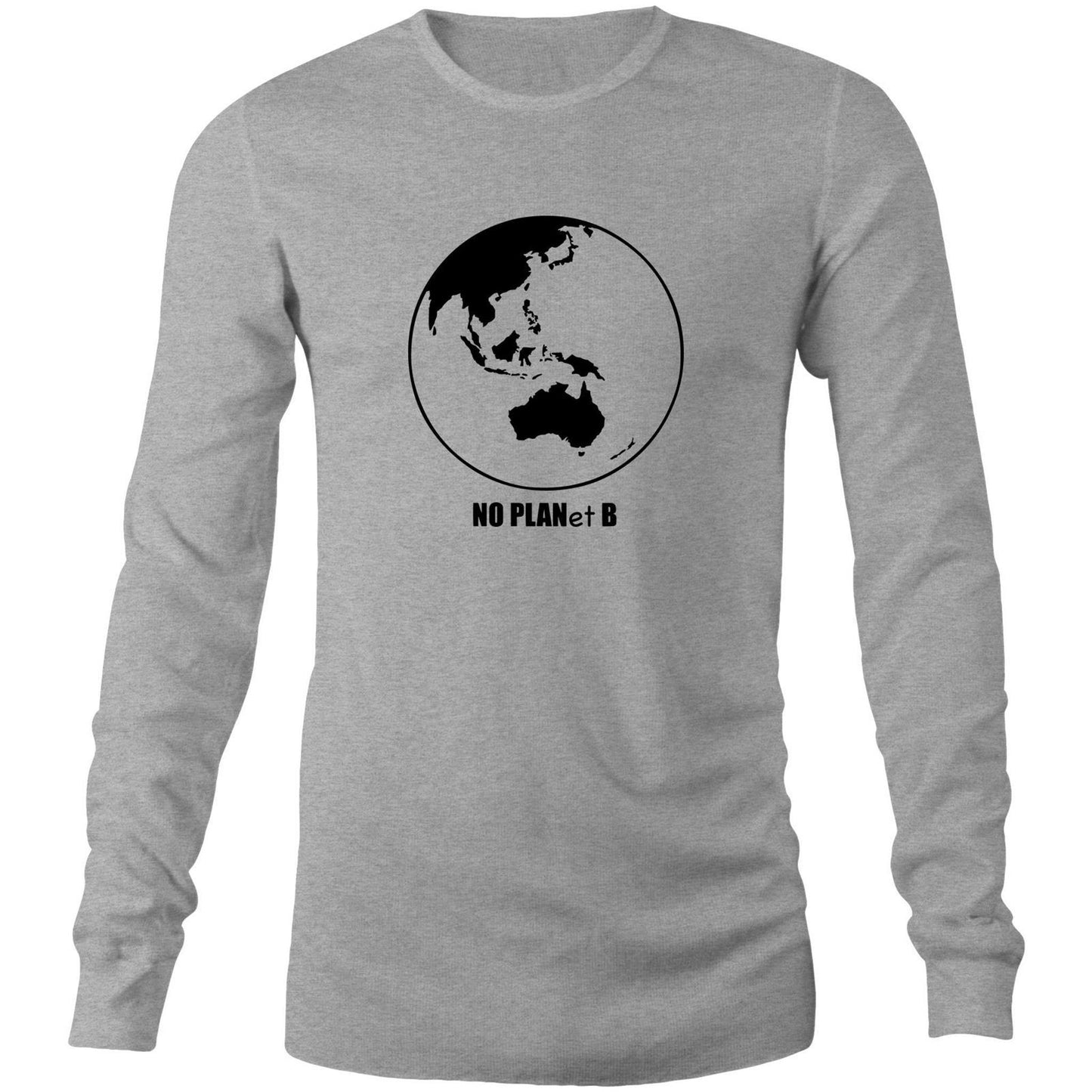 No Planet B - Long Sleeve T-Shirt Grey Marle Unisex Long Sleeve T-shirt Environment Mens Womens