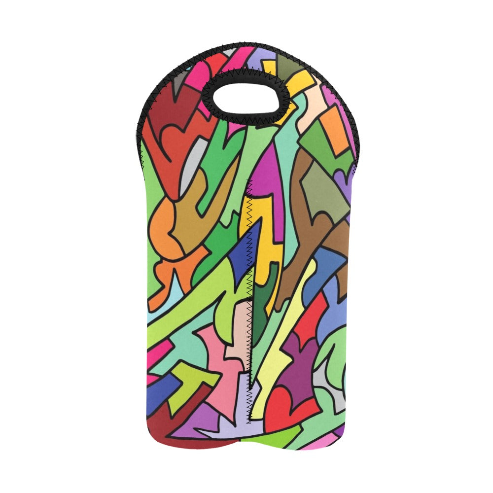 Bright Abstract - 2-Bottle Neoprene Wine Bag 2 Bottle Wine Bag Printed Offshore