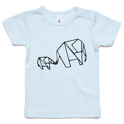 Origami Elephants - Baby T-shirt Powder Blue Baby T-shirt kids