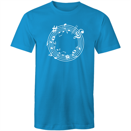 Music Circle - Mens T-Shirt Arctic Blue Mens T-shirt Mens Music