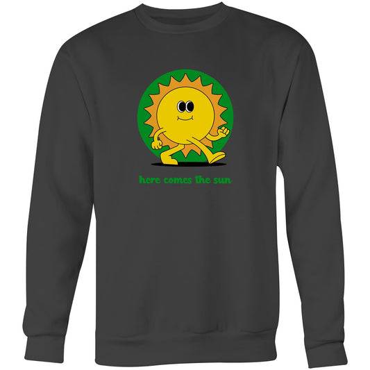 Here Comes The Sun - Crew Sweatshirt Coal Sweatshirt Retro Summer