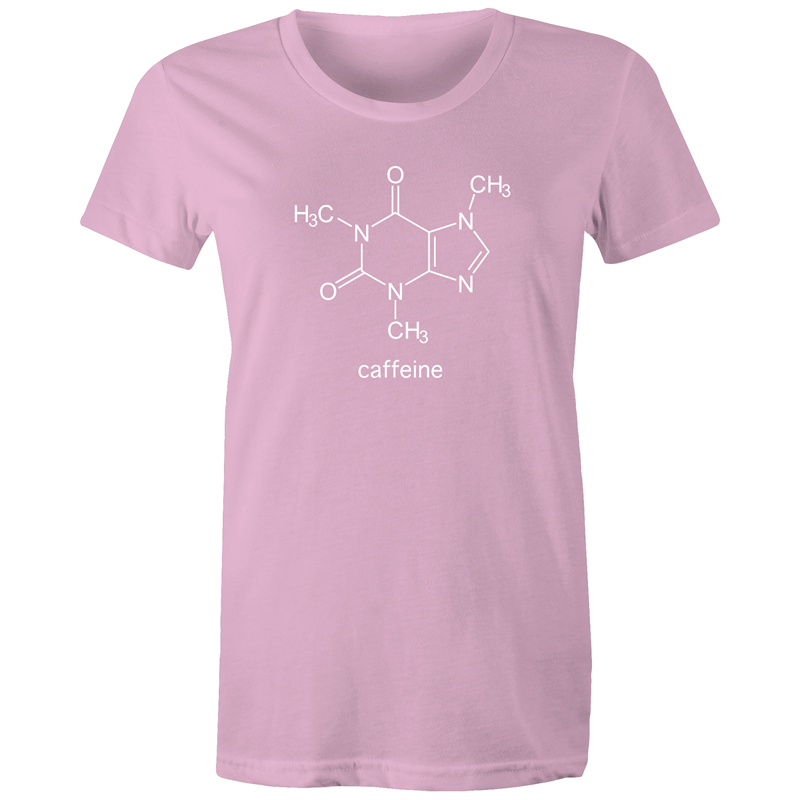 Caffeine Molecule - Women's T-shirt Pink Womens T-shirt Coffee Science Womens