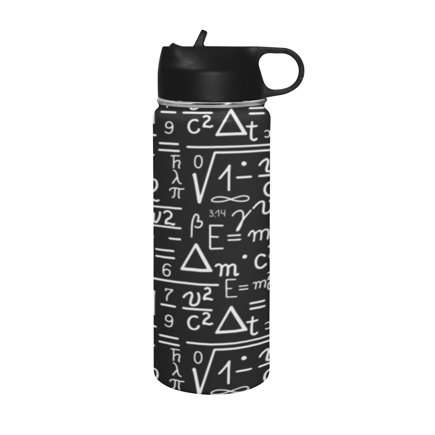 Mathematics - Insulated Water Bottle with Straw Lid (18 oz) Insulated Water Bottle with Straw Lid Printed Offshore