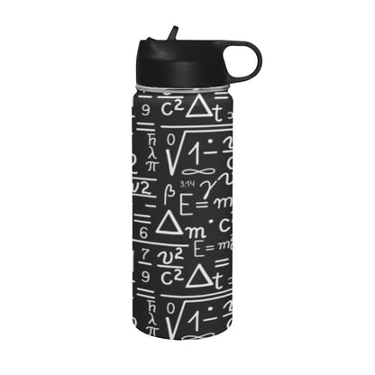 Mathematics - Insulated Water Bottle with Straw Lid (18 oz) Insulated Water Bottle with Straw Lid Printed Offshore