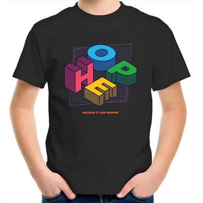 Hope - Kids Youth Crew T-Shirt Black Kids Youth T-shirt Retro
