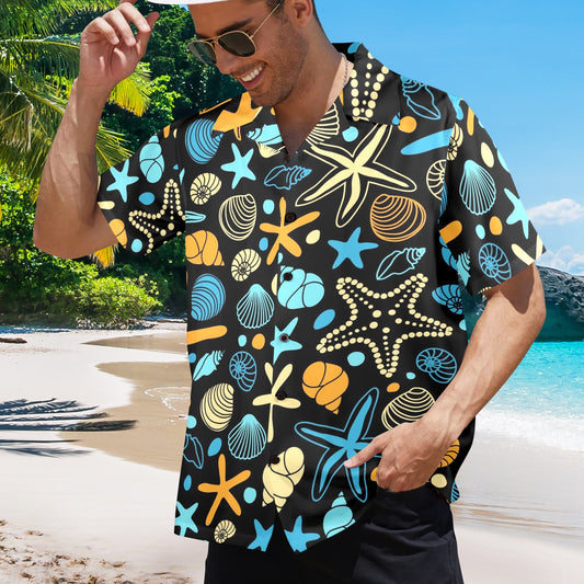 Starfish And Shells - Mens Hawaiian Shirt Mens Hawaiian Shirt