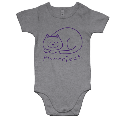 Purrrfect - Baby Bodysuit Grey Marle Baby Bodysuit animal kids