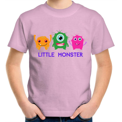 Little Monster - Kids Youth Crew T-Shirt Pink Kids Youth T-shirt Funny Sci Fi