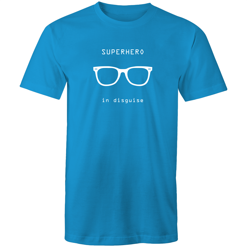 Superhero In Disguise - Mens T-Shirt Arctic Blue Mens T-shirt comic Funny Mens