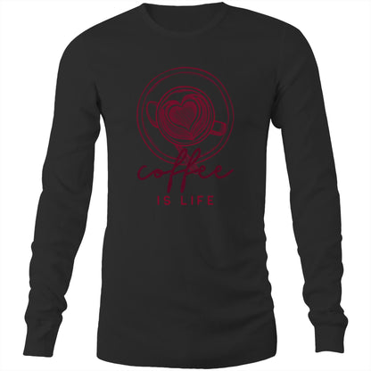Coffee Is Life - Unisex Long Sleeve T-Shirt Black Unisex Long Sleeve T-shirt Mens Womens