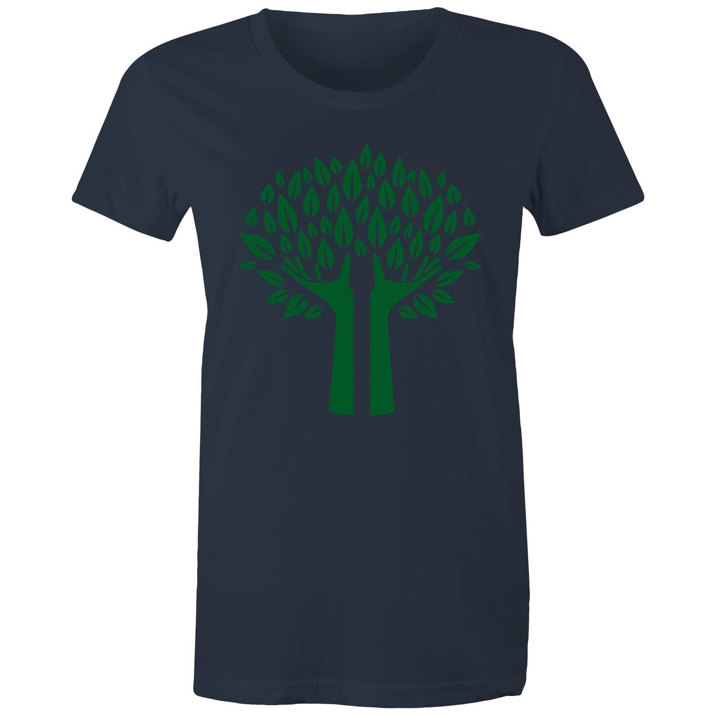 Green Tree - Women's Maple Tee Navy Womens T-shirt Environment Plants Womens
