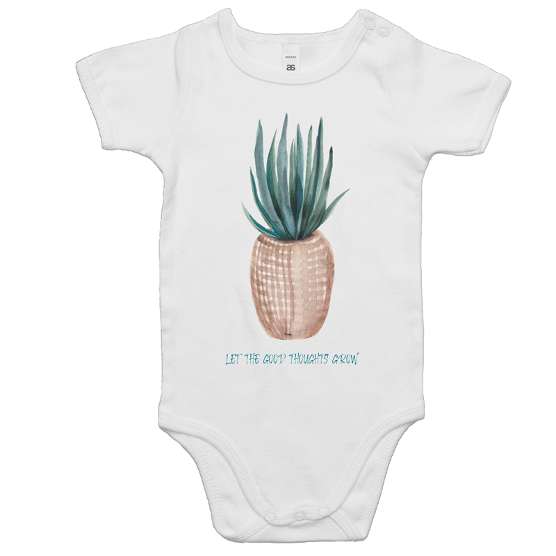 Let The Good Thoughts Grow - Baby Bodysuit White Baby Bodysuit kids Plants