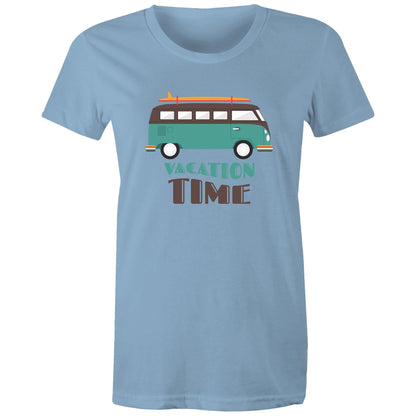 Vacation Time - Women's T-shirt Carolina Blue Womens T-shirt Retro Summer Womens