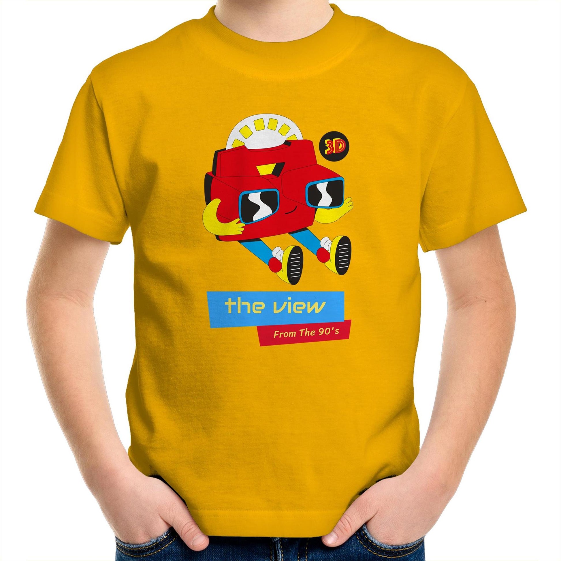 The View From The 90's - Kids Youth Crew T-Shirt Gold Kids Youth T-shirt Retro