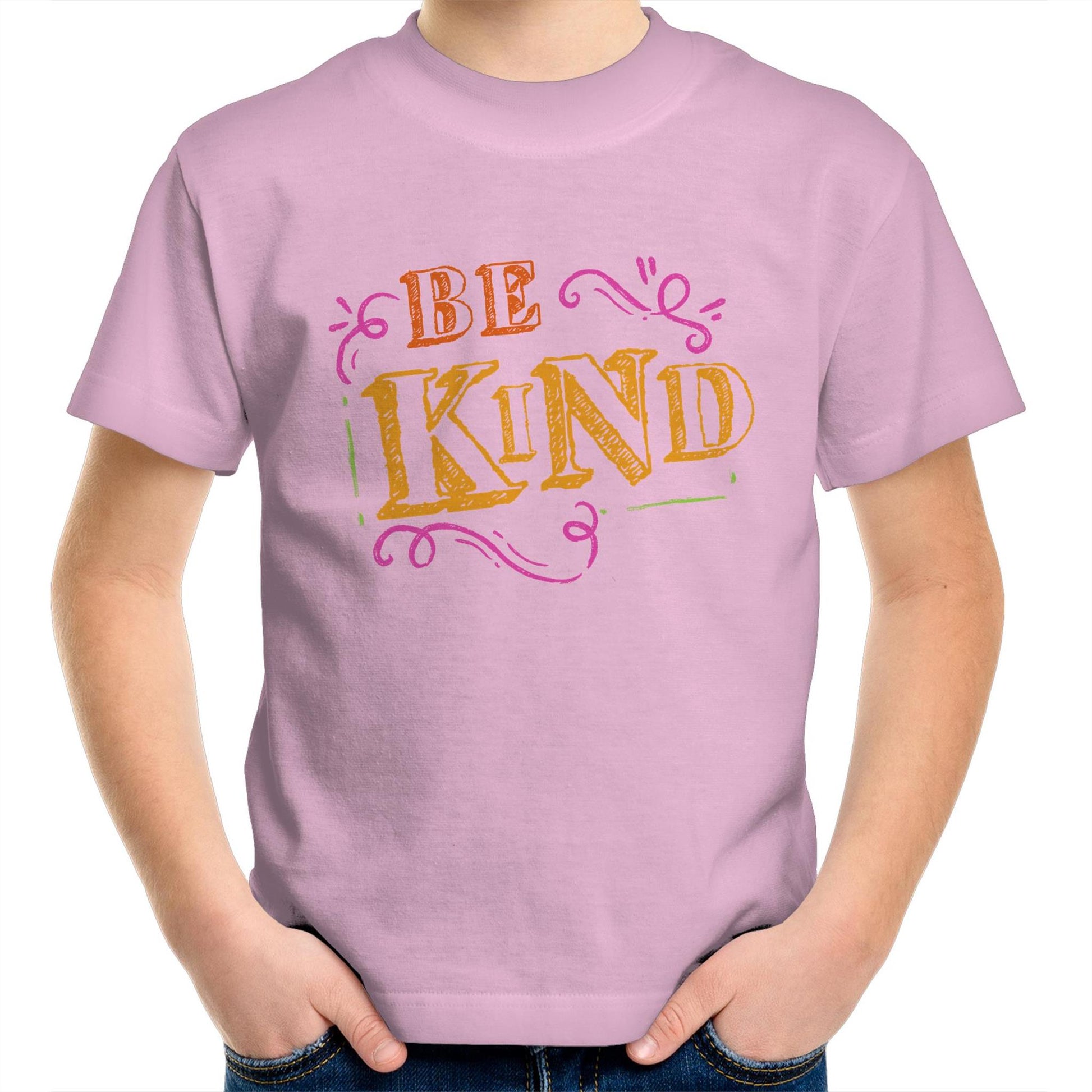 Be Kind - Kids Youth Crew T-Shirt Pink Kids Youth T-shirt