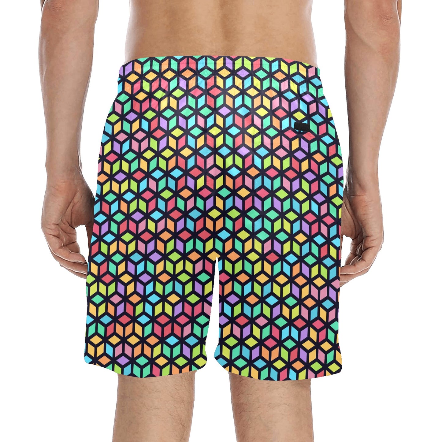 Tesselate - Men's Mid-Length Beach Shorts Men's Mid-Length Beach Shorts Funny Printed Offshore