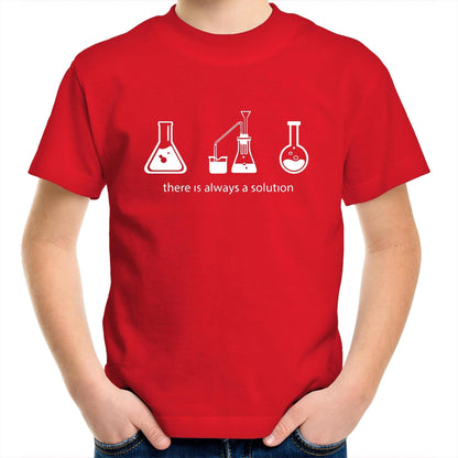 There Is Always A Solution - Kids Youth Crew T-Shirt Red Kids Youth T-shirt Science