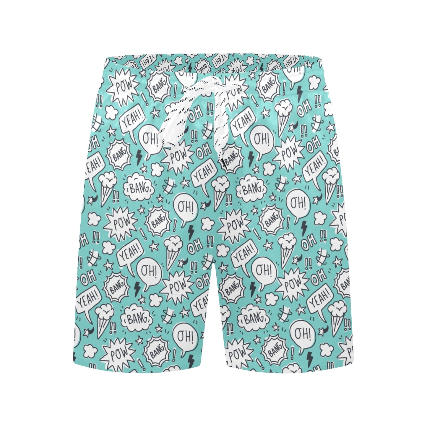 Comic Book Speech Bubbles - Men's Mid-Length Beach Shorts Men's Mid-Length Beach Shorts comic