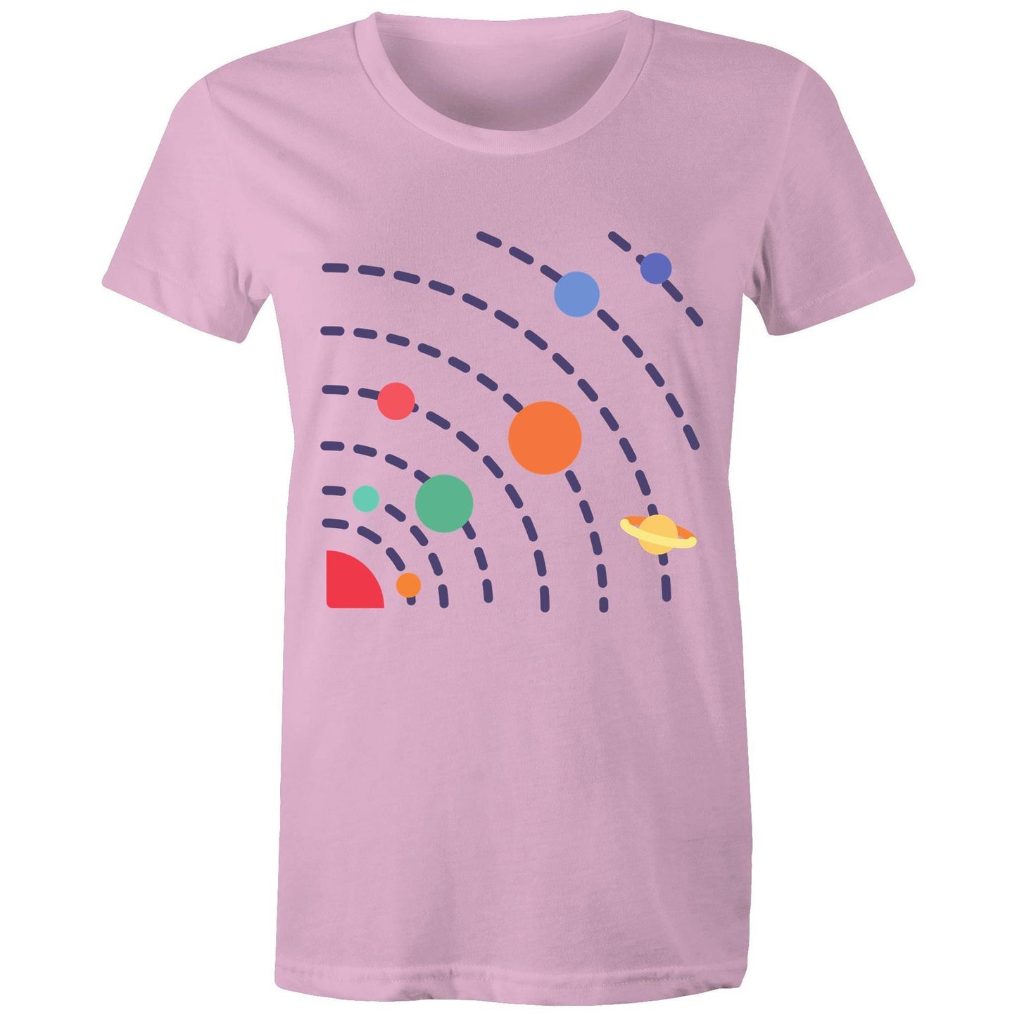 Solar System - Women's T-shirt Pink Womens T-shirt Science Space Womens