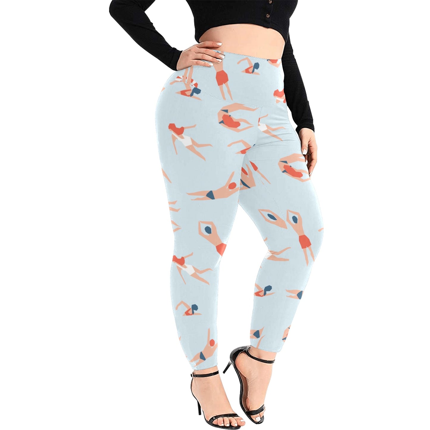 Summer Swim - Women's Extra Plus Size High Waist Leggings Women's Extra Plus Size High Waist Leggings Summer